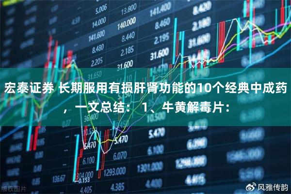 宏泰证券 长期服用有损肝肾功能的10个经典中成药，一文总结： 1、牛黄解毒片：